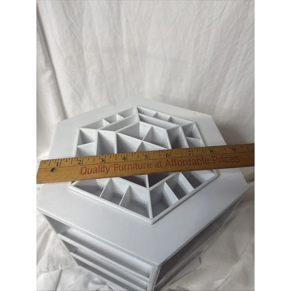 Lori Greiner Makeup Cosmetic Craft Organizer Tabletop Spinning Rotating  White